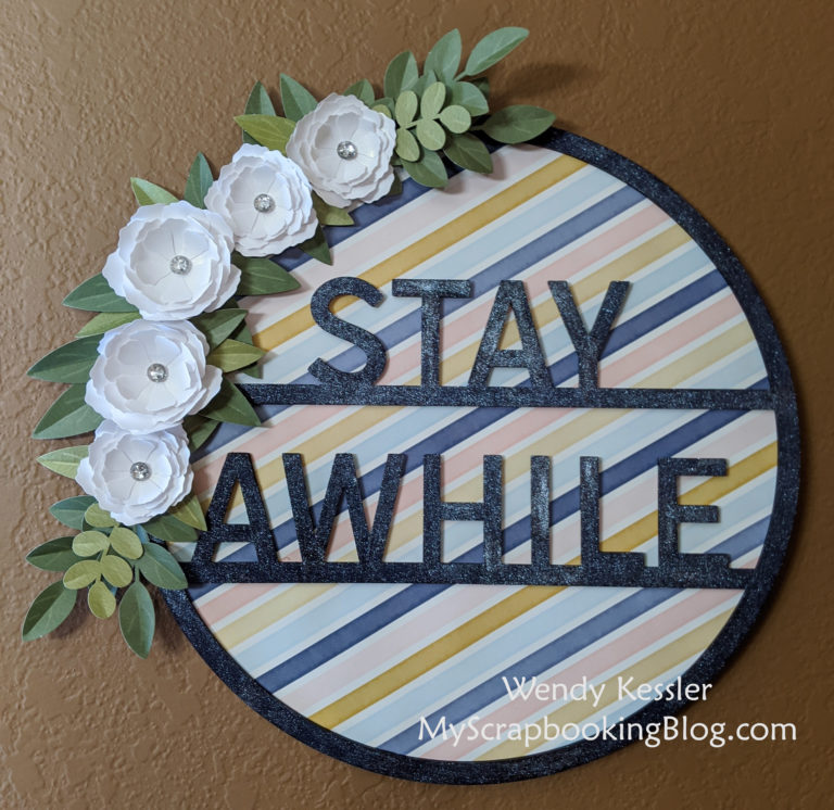 Wooden Wreath – Stay Awhile