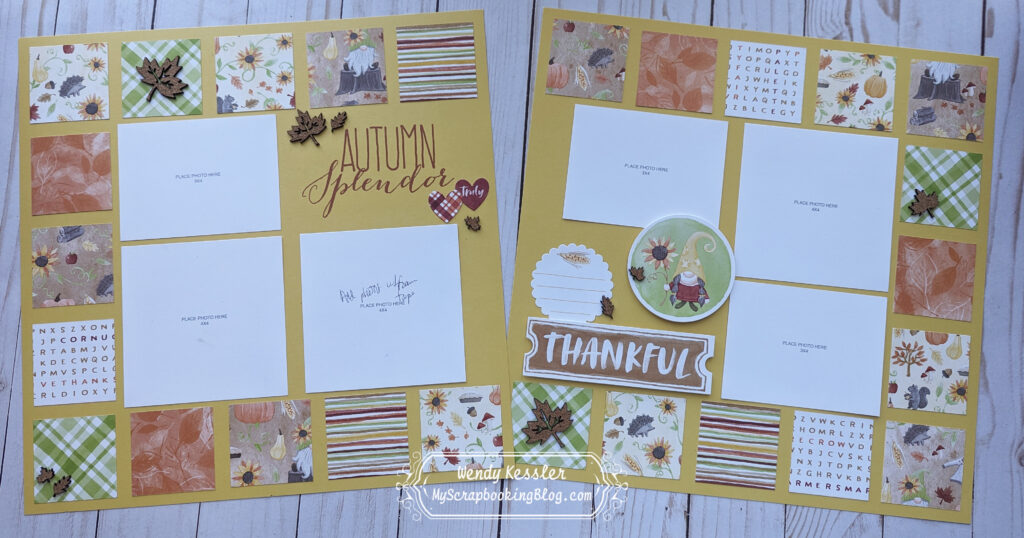 autumn thankful scrapbook layout