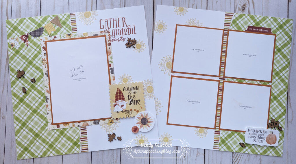 gnome fall scrapbook layout